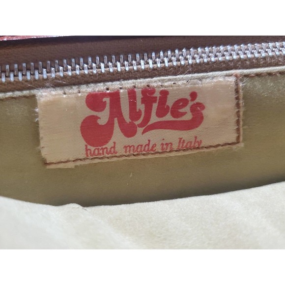 Vintage Alfie's Hand Made Brown Leather Clutch 7" x 12" Italy Snap Closure - Picture 11 of 11
